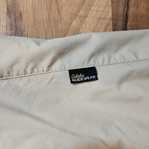 Cabela's Guidewear Men's XL Beige Button Vented Nylon Shirt - Picture 4 of 11